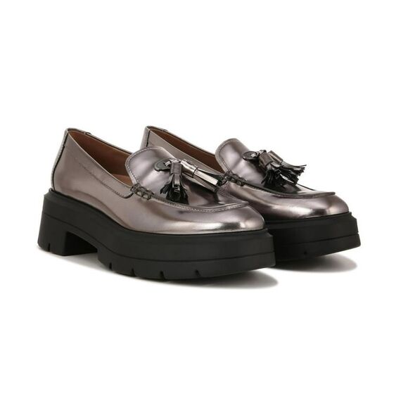 Naturalizer Shoes - Naturalizer Nieves Chunky Comfort Slip-On Lug Sole Loafers Metallic Pewter 8